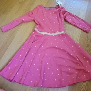 Mini boden foil star twirls dress nwt sz 8/9